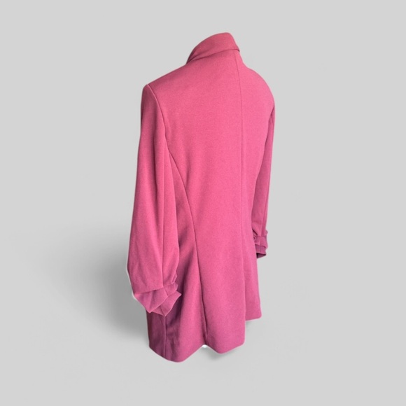 DKNY Foundations 3/4 Ruffled Sleeve Blazer/Jacket Size XS Color is Cabernet - Picture 4 of 6